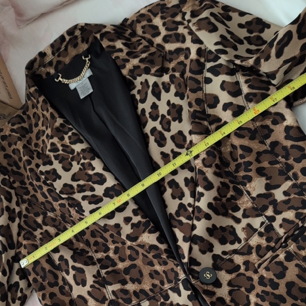Cache Leopard Print Blazer in Brown and Black - Picture 7 of 9